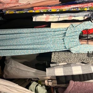 Blue floral maxi dress